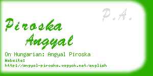 piroska angyal business card